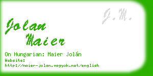 jolan maier business card