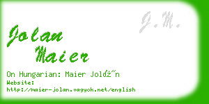 jolan maier business card